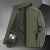Nueva colección de primavera y otoño: chaqueta cortavientos e impermeable casual para hombre con cuello mao, prenda exterior holgada para hombre, venta al por mayor