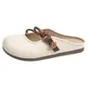Mules Femininas de Verão para Uso Externo Slip-On 2026 Novo Estilo Sapatos Meio Slip-On Planos com Solas Macias Sandálias de Estilo Francês