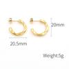 Pendientes de cuerda retorcida con forma de C geométrica de acero de titanio y viento transfronterizo de Europa y Estados Unidos, joyería de oreja con personalidad de 18k de alta gama para mujer al por mayor