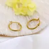 Pendientes Exagerados de Círculo Grande con Agujero en la Oreja Anillo para la Oreja Pendientes de Acero Inoxidable Joyería de Acero de Titanio Color Dorado 18K Electrochapado