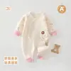 Ropa de una pieza para proteger la barriga de recién nacidos de la ciudad de Anyang Ropa para bebé Mameluco para bebé Manga larga Invierno Algodón Puro Ropa de Mariposa