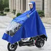 Poncho para Motocicleta com Bateria e Logo Impressível no Atacado Capa de Chuva para Veículo Elétrico Capa de Chuva Longa Espessa para Corpo Inteiro para Adultos