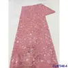 Vestido Europeu e Americano Bordado Lantejoulas Malha Tecido com Pedraria Pesada Tecido de Renda com Lantejoulas Nupciais
