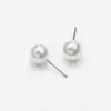 Pendientes Transfronterizos para la Cicatrización de Perforaciones, Pasadores Redondos de Acero con Perlas, Pendientes de Frijol de Perla Blanca Imitación, Venta al por Mayor en Cantidad para la Cicatrización de Perforaciones