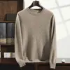 Nuevo suéter de cachemira para hombre de cuello redondo, amigable con la piel, para otoño e invierno, suéter de punto holgado casual de negocios, capa base de cachemira