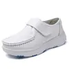 Sapatos de Enfermeira em Estoque para Mulheres, Outono, Sola Macia, Respiráveis, Antiderrapantes, Couro Genuíno, Pretos, Sapatos de Trabalho Médicos, Comércio Exterior Transfronteiriço, Dropshipping de Peça Única