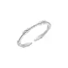 Anillo de Plata de Ley 925 con Textura Irregular para Mujer, Simple, Pequeño, Mini, Personalidad, Moda, Versátil, Abierto, Ajustable, Anillo para Dedo 5639A