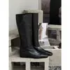 Botas longas vintage estilo francês para mulheres, botas finas para outono e inverno de 2026 com aumento interno de altura, botas longas de cano alto para mulheres