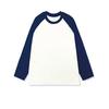 Camiseta interior holgada de manga larga raglán de algodón peinado de 230 g para primavera y otoño para hombre y mujer, de color liso, a juego y a la moda.