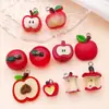 10 Frutas Resina Simulada Coração Maçã Vermelha Caroço de Maçã Pingente Pulseira Brincos Colar Acessórios de Joia DIY