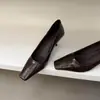 ¡Dos alturas! Tacones altos de punta cuadrada de corte bajo para mujer, otoño, moda francesa, temperamento, versátil, piel suave, tacón de aguja, zapatos de vestir para ir al trabajo