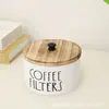 Caja de Almacenamiento de Filtros de Café de Madera Spot Caja de Almacenamiento de Cápsulas de Café Estilo Campestre Americano Caja de Almacenamiento Redonda
