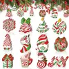 Temu24 Peças de Chocolate Quente de Natal Biscoito de Gengibre Doce Decorações de Madeira com Corda Decorações para Caneca de Café de Natal Natal