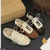 Nuevos zapatos de cordones, acabado mate, bailarinas estilo alemán para entrenamiento, zapatillas casuales para mujer 2026, suela blanda retro, diseño versátil