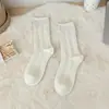 Meias de Lã Femininas para Outono e Inverno, Meias de Cano Médio com Forro de Fleece e Espessadas, Meias Quentes para Dormir e Maternidade, Meias de Cashmere Torcidas Estilo Slouch