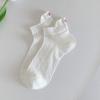 [Estilo Bordado] Calcetines Cortos con Lazo Estilo Coreano para Mujer de Verano, Malla Fina Transpirable, Bajos, Tipo Náutico, Modernos y los Más Fáciles de Combinar