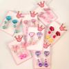 Brincos de Clipe para Orelhas de Crianças Meninas Sem Orelhas Furadas, Diamante Artificial e Pérola Fofos, Joias para Estudantes, Brincos de Clipe com Franja DIY, Estilo Longo
