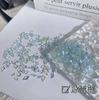 Resina acrílica color transparente tamaño pequeño forma plana broca para uñas color mezclado espíritu cálido aurora champán adornos para uñas