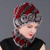 Venta al por mayor Nuevo de Alta Calidad Accesorios de Piel de Conejo Rex Otoño e Invierno para Mujer Conjunto de Dos Piezas de Gorro y Bufanda Cálidos Combinables