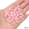 Cuentas Redondas de Vidrio Rosa Transparentes de Color Sólido, Cuentas de Cristal, Cuentas de Rueda, Secciones de Bambú, Materiales para Accesorios de Abalorios DIY, Pulseras