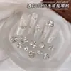 Accesorios de manicura de moda con incrustaciones de diamantes K9 blanco transparente, lujo ligero, ultra brillantes, sin base, bolas de diamantes para manicura de huevo de paloma de azúcar helado hechas a mano