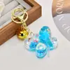 Nuevo llavero colgante de mariposa de aceite acrílico, llavero de botella de deriva con lentejuelas de cristal de moda, decoración para llavero de bolsa