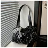 Bolso cruzado de hombro con pliegues relajados estilo coreano para mujer, nuevo bolso de mano de moda transfronteriza con lunares para el trabajo