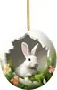 Entre em novas decorações de Páscoa decoração de Páscoa vintage formato de buraco de árvore com ornamentos de coelho com decoração para pendurar em corda