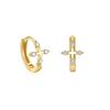 Brincos de Prata Esterlina S925 com Zircônia Microincrustada Cruz Feminino Moda Simples Comércio Exterior Arte Transfronteiriça Fivela de Orelha de Alto Padrão