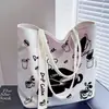 Nova Moda Desenho Animado Bolsa de Lona Grossa Bolsa de Ombro Bolsa de Estudante Bolsa de Armazenamento para Viagem de Primavera Bolsa de Lona Ins