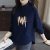 Camiseta de Manga Larga con Cuello Alto y Solapa para Mujer Otoño e Invierno Talla Grande Holgada Terciopelo Alemán Nueva Camiseta Básica Look Rejuvenecedor Adelgazante Top