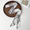 Bufanda de Seda Pequeña Larga Estrecha Flor de Anacardo para Mujer Estilo Francés Retro Combinable Lazo Adorno para el Cabello Decorativo para Bolso Cinta Bufanda