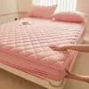 Lençol de baixo com elástico de algodão tingido em fio, lavável, para berço e maternidade, transfronteiriço Classe A, capa de cama feita sob medida, lençol de baixo acolchoado de soja em algodão puro
