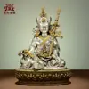 Estatua Tallada de Cobre Blanco del Guru Padmasambhava, Decoración para el Hogar de Interior Estatua de Cobre del Guru Padmasambhava, Adorno de Cobre de Mesa