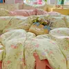 Conjunto de quatro peças em gaze dupla 100% algodão, grau A para maternidade e infantil, capa de edredom 100% algodão, peça única para cama de dormitório estudantil, conjunto de três peças 4