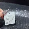 Nuevo Conjunto de Pendientes de Múltiples Piezas de Lingshang, Pendientes de Diseño de Moda de Lujo Accesible, Circonita Súper Brillante, Galvanoplastia Ecológica, Joyería de Yiwu