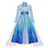 Vestido de Princesa Elsa con Lentejuelas Pequeñas de Frozen Vestido de Manga Larga de Elsa Vestido de Halloween Juego Completo de Accesorios