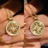 Entrada Francesa Luxo Novo Estilo Antigo Chinês Colar Girassol Inlaid com Diamante Dupla Face Moda Versátil Bússolas Corrente de Pescoço Estilo Nacional