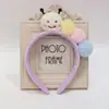 Faixa de cabeça fofa com orelhas de panda para lavar o rosto, faixa de cabeça de pelúcia de desenho animado com coroa alta para mulheres, faixa para maquiagem e lavar o cabelo, acessório de cabelo
