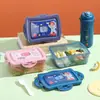 Set de Lonchera Transparente y Vaso de Agua Estilo Japonés para Estudiantes y Trabajadores de Oficina, Lonchera Sellada, Lonchera de Plástico Portátil con Tenedor y Cuchara