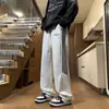 Pantalones rectos nuevos de moda para primavera y otoño para hombre, pants deportivos de tres rayas, talla grande, corte holgado, pantalones largos casuales versátiles