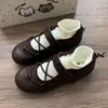 Zapatos de Cuero para Mujer Estilo Francés 2026 Otoño Nueva Llegada Estilo Ballet Zapatos Mary Jane Bajos Zapatos Planos Retro con Tira Cruzada para Mujer