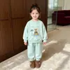 Nuevo Estilo de Principios de Otoño para Niños, Elegante para Niños y Niñas, Moderno, Comercio Electrónico Transfronterizo, Comercio Exterior, Sudadera con Capucha, Estilo Coreano, Informal, Conjunto de Dos Piezas, Ropa para Niños