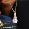 Acessórios DIY Prata de Lei S925 Exquisito Versátil Base de Pingente de Pérola Pingente Semi-Acabado Base de Prata Feito à Mão 8-13mm