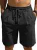 Sitio Web Independiente Transfronterizo Estilo Europeo y Americano Holgados Casuales de Algodón y Lino para Hombre Color Sólido Verano Transpirables de Secado Rápido Bermudas Casuales de Playa