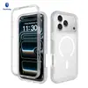Aplicable transfronterizo a funda de teléfono magnética con sensación de piel para Apple 18 Pro Max, cubierta protectora semi-transparente mate 17 Pro anti-caídas