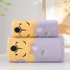 Toalla Facial de Coral Bordado de Winnie the Pooh para Pareja Toalla de Baño para el Hogar Set de Toallas Suave y Absorbente Estilo Pareja