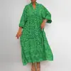 Otoño 2026 Nuevo Estilo Casual de Resort Europeo y Americano para Mujer Vestido Largo Holgado con Estampado