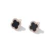 S999 prata esterlina preto quatro folhas trevo brincos luminosos moda feminina elegante cyber celebridade luz brincos de luxo high-end brincos para as mulheres