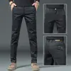 Calças casuais masculinas de alta qualidade de Hong Kong, calças sociais finas de perna reta para o verão, calças compridas da moda estilo coreano, confortáveis e versáteis